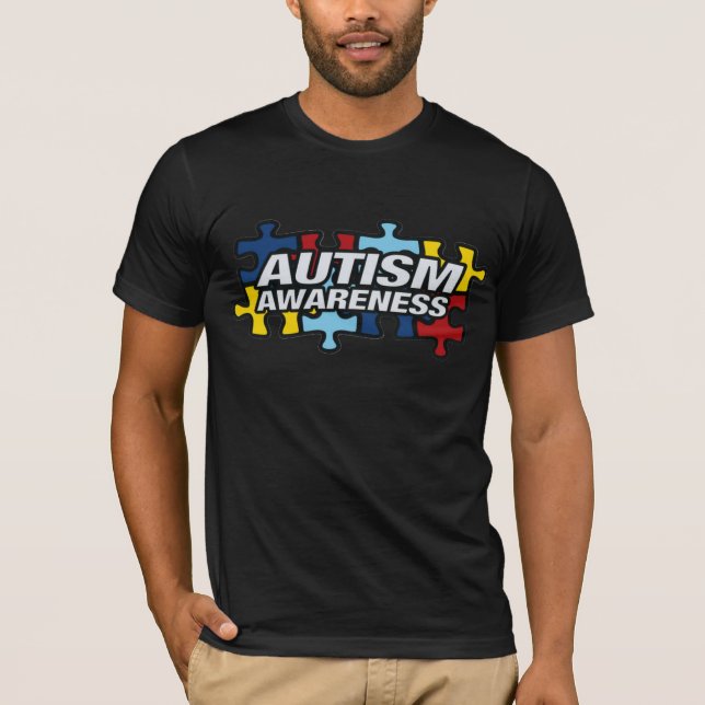 Camiseta Partes do quebra-cabeça da consciência do autismo (Frente)