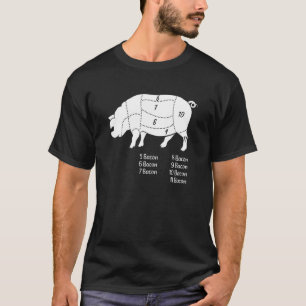 Camiseta Partes Engraçadas De Carne De Suíno Bacon