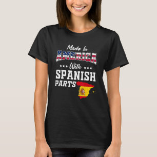 Camiseta Partes Espanholas da América Mapa Espanha Bandeira