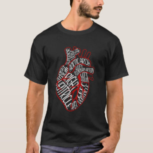 Camiseta Partes Médicas Anatômicas Do Coração Para Cardio
