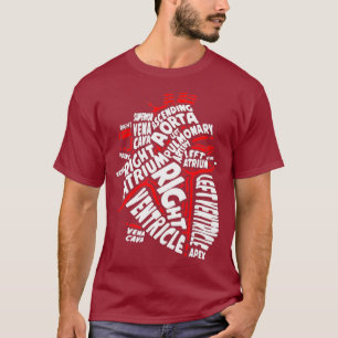 Camiseta Partes Médicas do Coração Anatômico da Anatomia Ca