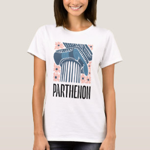 Camiseta Parthenon Athens Grécia viagem abstrato floral art