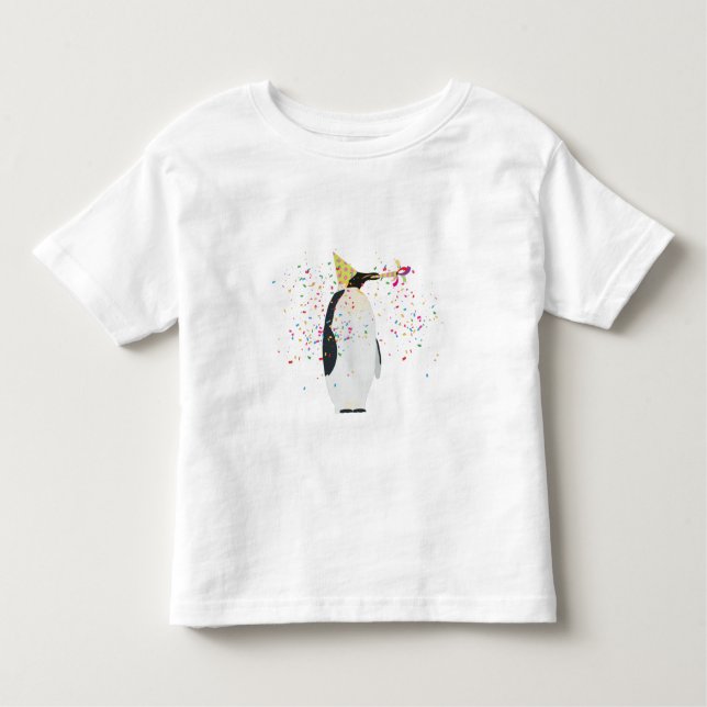 Camiseta Partida de pinguins - Animais com festa (Frente)