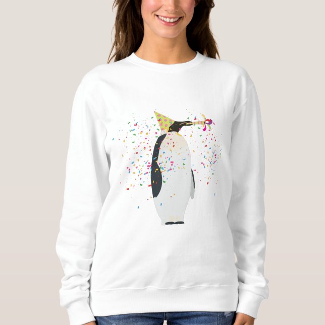 Camiseta Partida de pinguins - Animais com festa (Frente)