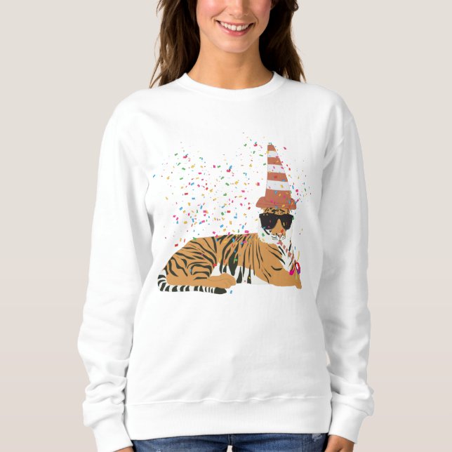 Camiseta Partida de Tigre - Animais com festa (Frente)