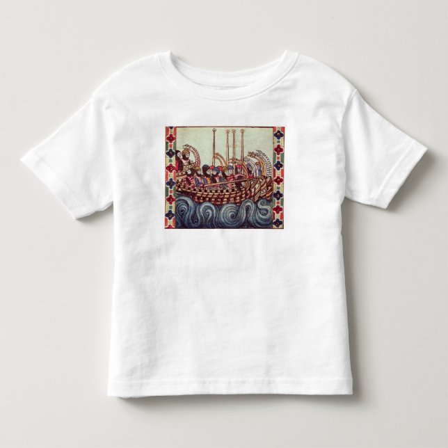 Camiseta Partida de um barco para as cruzadas, (Frente)