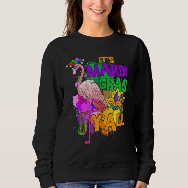 Camiseta Partido Carnaval Idea Flamingo Mardi Gras 2 (Frente)