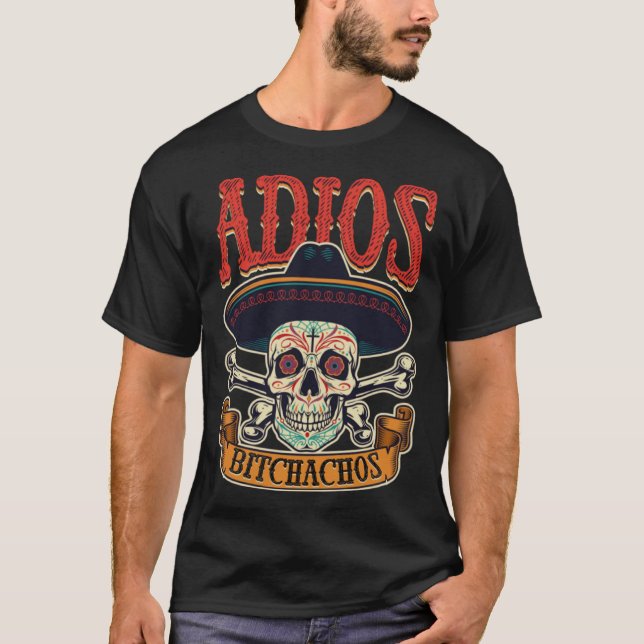 Camiseta Partido Cinco De Mayo Fiesta Mexicano Adios Skull  (Frente)