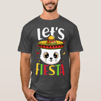 Camiseta Partido Cinco de Mayo Sombrero Hat Cat Permite Fie