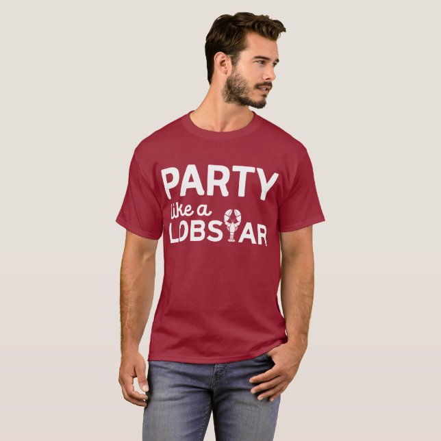 Camiseta Partido como um Lobstar com lagosta ilustrada (Frente Completa)