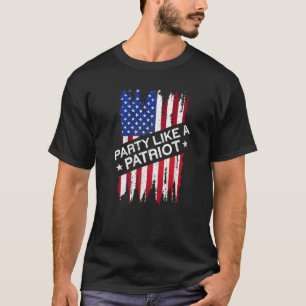 Camiseta Partido Como Uma Bandeira Americana Patriota Usa E
