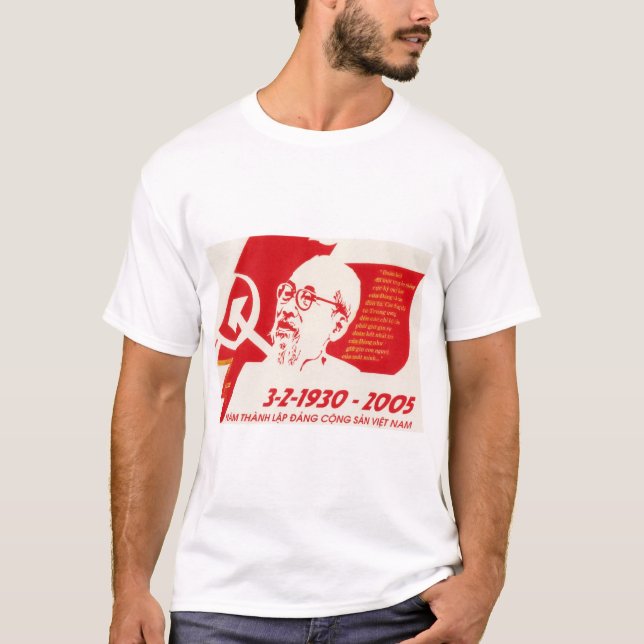 Camiseta Partido Comunista Vietnamita 75 Aniversário Propag (Frente)