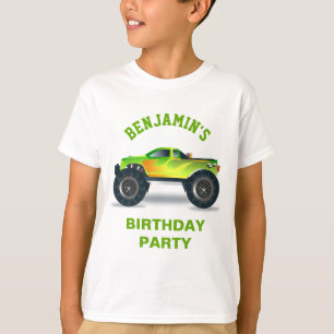 Camiseta Partido de aniversário de criança verde do monst