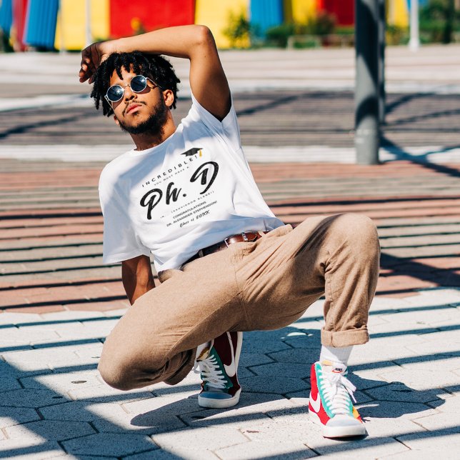 Camiseta Partido de Parabéns para Script de Graduação de Ph (Criador carregado)