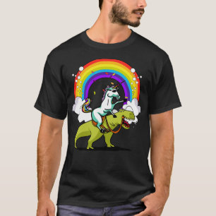 Camiseta Partido do Dinossauro do Unicorn Andando TRex