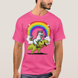 Camiseta Partido do Dinossauro do Unicorn Andando TRex