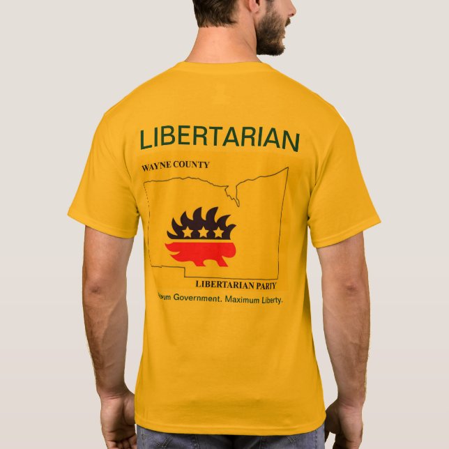 Camiseta Partido do libertário do Condado de Wayne (Verso)