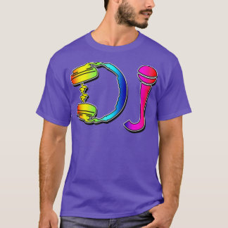 Camiseta Partido do Microfone de Fone de Ouvido DJ