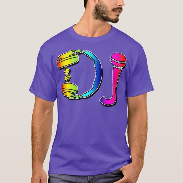 Camiseta Partido do Microfone de Fone de Ouvido DJ (Frente)