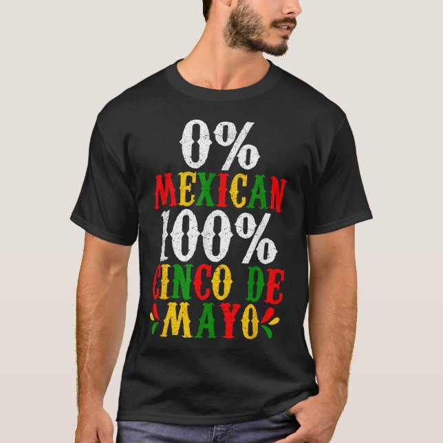 Camiseta Partido Fiesta 50% Mexicano Cinco de Mayo Funny (Frente)