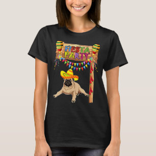 Camiseta Partido Fiesta Mexicano Pug Sombrero Happy Cinco D