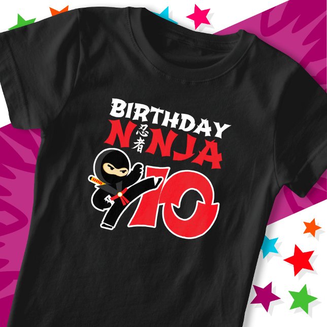 Camiseta Partido Karate Ninja, 10 anos, Crianças do 10º Ani (Criador carregado)