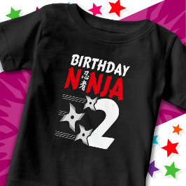 Camiseta Partido Ninja, 2 anos, estende segundo aniversário