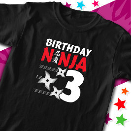 Camiseta Partido Ninja, 3 anos, estende crianças aniversári