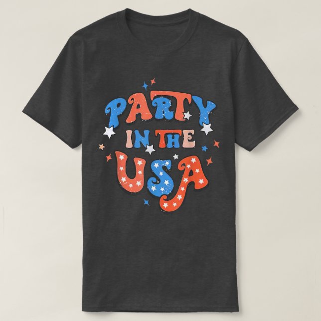 Camiseta Partido nos EUA 4 de julho da Família Americana (Frente do Design)