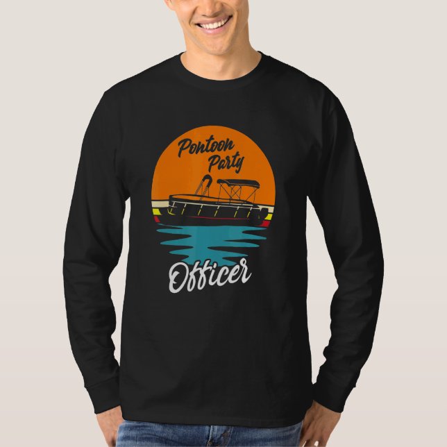Camiseta Partido Pontoon do barco Partido Retro Sunset B (Frente)