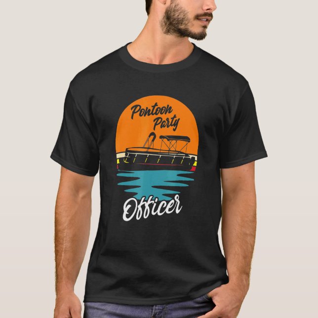 Camiseta Partido Pontoon do barco Partido Retro Sunset B (Frente)