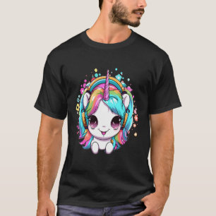 Camiseta Partido Rainbow Unicorn House Music Festival Dj