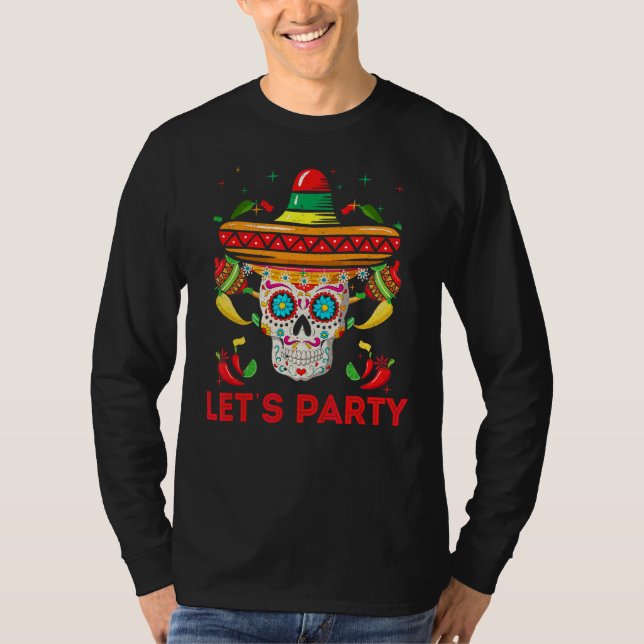 Camiseta Partido Sugarskull México Feliz Cinco De Maio (Frente)