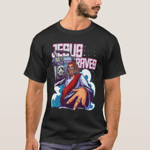 Camiseta Partido Techno Dance Rave Para Homens Jesus Raves