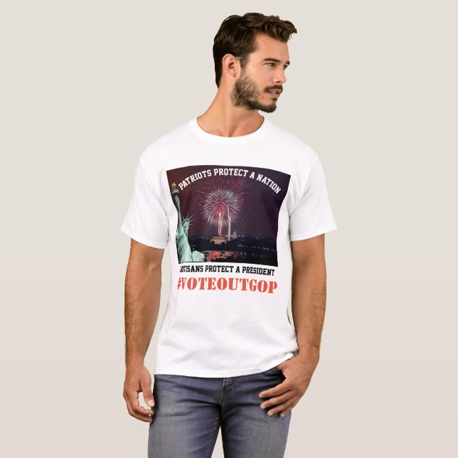 Camiseta Partisários protegem presidente VOTO OUT GOP (Frente Completa)