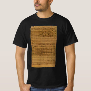 Camiseta Partitura Antiga de Johann Sebastian Bach