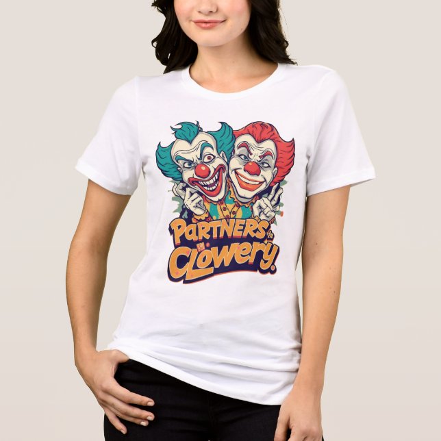 Camiseta Partners in Clowery (Funny Clown Pun) (Frente)