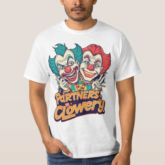 Camiseta Partners in Clowery (Funny Clown Pun) (Frente)