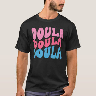Camiseta Parto de Doula Estudante Parteira Groovy Vintage