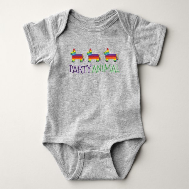Camiseta PARTY ANIMAL Rainbow Donkey Piñata Birthday Fiesta (Frente)