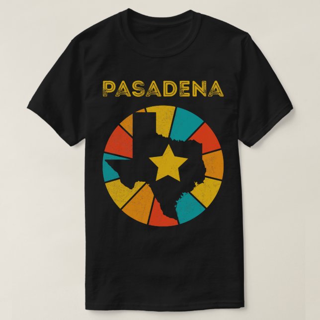 Camiseta Pasadena Texas Vintage angustiou Souvenir (Frente do Design)