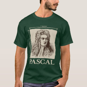 Camiseta Pascal = 1 newton por a piada quadrada da