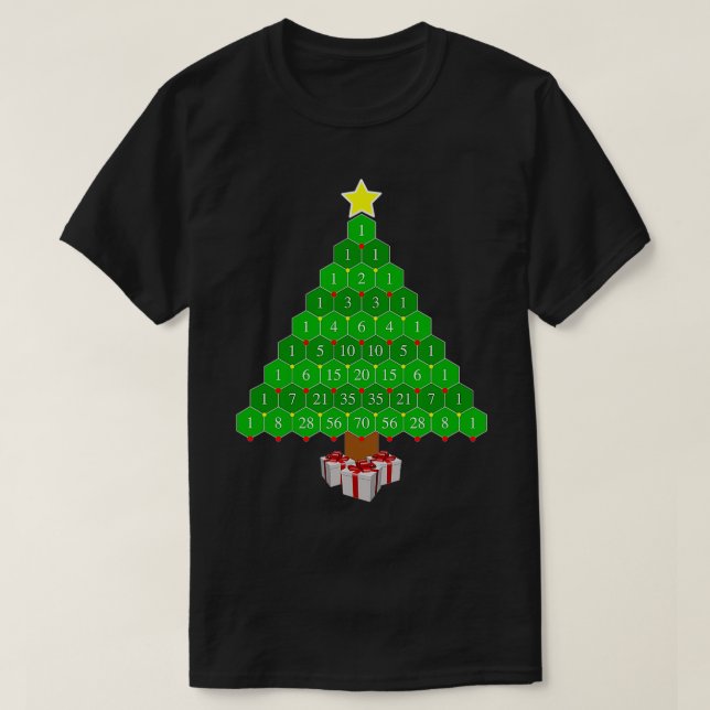 Camiseta Pascals Triangle Math Árvore de Natal (Frente do Design)