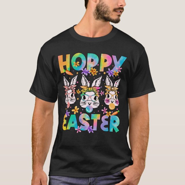 Camiseta Páscoa alegre, retrô, vintage (Frente)