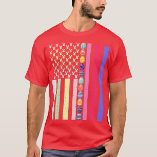 Camiseta Páscoa Americana Flag USA Easter Egp Vintage