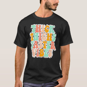 Camiseta Páscoa Apresentar coxas grossas Páscoas Vibes Retr