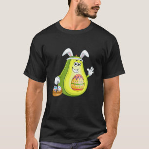 Camiseta Páscoa Avocado Bunny Egg Engraçados Meninas Crianç