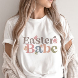 Camiseta Páscoa Babe Retro Trendência Floral Aestética