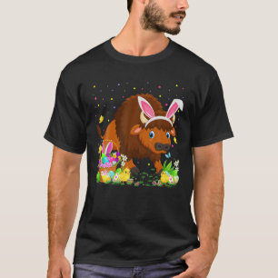 Camiseta Páscoa Bison Bunny Ovo Caça Páscoa Bison Doming