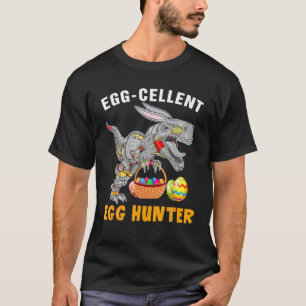 Camiseta Páscoa Bonita S Para Mulheres Robô Dino Com Deco